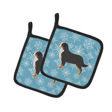 Load image into Gallery viewer, Winter Snowflake Bernese Mountain Dog Pot Holders - Set of 2 - Heat-Resistant Kitchen Essentials BB3519PTHD