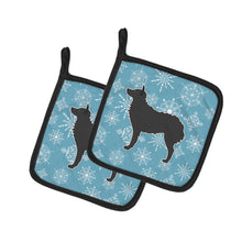 Load image into Gallery viewer, Winter Snowflake Croatian Sheepdog Pot Holders - Set of 2 - Heat-Resistant Kitchen Essentials BB3521PTHD