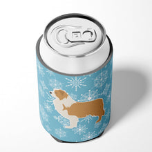 Load image into Gallery viewer, Winter Snowflake Red Border Collie Can or Bottle Hugger BB3522CC