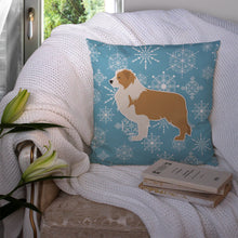 Load image into Gallery viewer, Winter Snowflake Red Border Collie Throw Pillow - 14x14 Decorative Pillow – Art for Your Home &amp; Patio BB3522PW1414