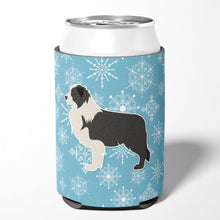 Load image into Gallery viewer, Winter Snowflake Black Border Collie Can or Bottle Hugger BB3523CC