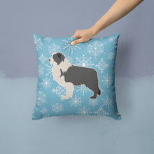 Load image into Gallery viewer, Winter Snowflake Black Border Collie Throw Pillow - 14x14 Decorative Pillow – Art for Your Home &amp; Patio BB3523PW1414