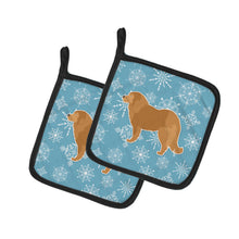 Load image into Gallery viewer, Winter Snowflake Caucasian Shepherd Dog Pot Holders - Set of 2 - Heat-Resistant Kitchen Essentials BB3525PTHD