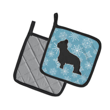 Load image into Gallery viewer, Winter Snowflake Briard Pot Holders - Set of 2 - Heat-Resistant Kitchen Essentials BB3526PTHD