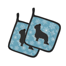 Load image into Gallery viewer, Winter Snowflake Briard Pot Holders - Set of 2 - Heat-Resistant Kitchen Essentials BB3526PTHD
