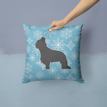 Load image into Gallery viewer, Winter Snowflake Briard Throw Pillow - 14x14 Decorative Pillow – Art for Your Home &amp; Patio BB3526PW1414