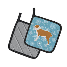 Load image into Gallery viewer, Winter Snowflake Central Asian Shepherd Dog Pot Holders - Set of 2 - Heat-Resistant Kitchen Essentials BB3528PTHD