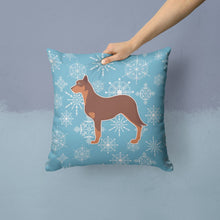 Load image into Gallery viewer, Winter Snowflake Australian Kelpie Dog Throw Pillow - 14x14 Decorative Pillow – Art for Your Home &amp; Patio BB3529PW1414