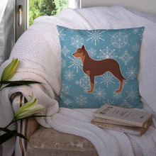 Load image into Gallery viewer, Winter Snowflake Australian Kelpie Dog Throw Pillow - 14x14 Decorative Pillow – Art for Your Home &amp; Patio BB3529PW1414
