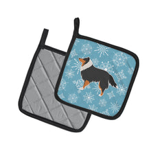 Load image into Gallery viewer, Winter Snowflake Sheltie/Shetland Sheepdog Pot Holders - Set of 2 - Heat-Resistant Kitchen Essentials BB3530PTHD
