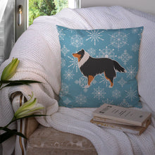 Load image into Gallery viewer, Winter Snowflake Sheltie/Shetland Sheepdog Throw Pillow - 14x14 Decorative Pillow – Art for Your Home &amp; Patio BB3530PW1414