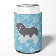 Load image into Gallery viewer, Winter Snowflake Polish Lowland Sheepdog Dog Can or Bottle Hugger BB3532CC
