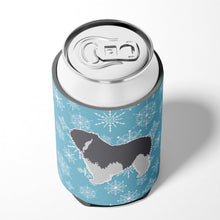 Load image into Gallery viewer, Winter Snowflake Polish Lowland Sheepdog Dog Can or Bottle Hugger BB3532CC