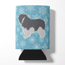 Load image into Gallery viewer, Winter Snowflake Polish Lowland Sheepdog Dog Can or Bottle Hugger BB3532CC