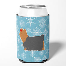 Load image into Gallery viewer, Winter Snowflake Yorkshire Terrier Yorkie Can or Bottle Hugger BB3534CC