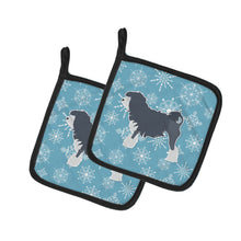 Load image into Gallery viewer, Winter Snowflake Lowchen Pot Holders - Set of 2 - Heat-Resistant Kitchen Essentials BB3535PTHD