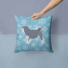 Load image into Gallery viewer, Winter Snowflake Lowchen Throw Pillow - 14x14 Decorative Pillow – Art for Your Home &amp; Patio BB3535PW1414