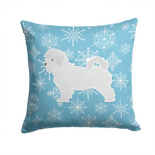 Load image into Gallery viewer, Winter Snowflake Maltese Throw Pillow - 14x14 Decorative Pillow – Art for Your Home &amp; Patio BB3536PW1414