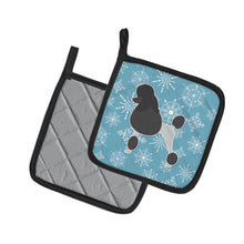 Load image into Gallery viewer, Winter Snowflake Poodle Pot Holders - Set of 2 - Heat-Resistant Kitchen Essentials BB3539PTHD