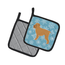 Load image into Gallery viewer, Winter Snowflake Brussels Griffon Pot Holders - Set of 2 - Heat-Resistant Kitchen Essentials BB3540PTHD