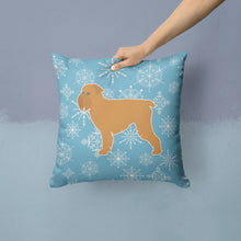 Load image into Gallery viewer, Winter Snowflake Brussels Griffon Throw Pillow - 14x14 Decorative Pillow – Art for Your Home &amp; Patio BB3540PW1414