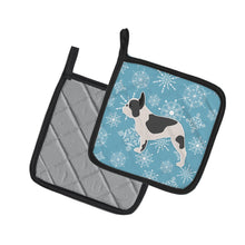 Load image into Gallery viewer, Winter Snowflake French Bulldog Pot Holders - Set of 2 - Heat-Resistant Kitchen Essentials BB3541PTHD