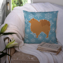 Load image into Gallery viewer, Winter Snowflake Pomeranian Throw Pillow - 14x14 Decorative Pillow – Art for Your Home &amp; Patio BB3542PW1414