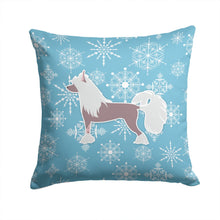 Load image into Gallery viewer, Winter Snowflake Chinese Crested Throw Pillow - 14x14 Decorative Pillow – Art for Your Home &amp; Patio BB3543PW1414