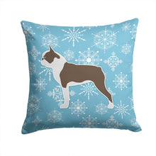 Load image into Gallery viewer, Winter Snowflake Boston Terrier Throw Pillow - 14x14 Decorative Pillow – Art for Your Home &amp; Patio BB3544PW1414