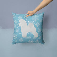 Load image into Gallery viewer, Winter Snowflake Bichon Frise Throw Pillow - 14x14 Decorative Pillow – Art for Your Home &amp; Patio BB3545PW1414