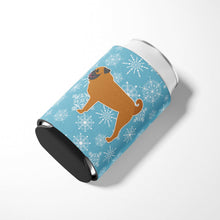 Load image into Gallery viewer, Winter Snowflake Pug Can or Bottle Hugger BB3547CC