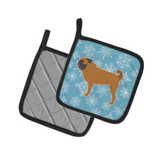Load image into Gallery viewer, Winter Snowflake Pug Pot Holders - Set of 2 - Heat-Resistant Kitchen Essentials BB3547PTHD