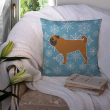 Load image into Gallery viewer, Winter Snowflake Pug Throw Pillow - 14x14 Decorative Pillow – Art for Your Home &amp; Patio BB3547PW1414