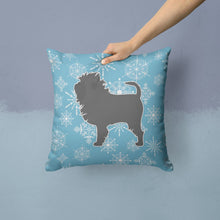 Load image into Gallery viewer, Winter Snowflake Affenpinscher Throw Pillow - 14x14 Decorative Pillow – Art for Your Home &amp; Patio BB3548PW1414