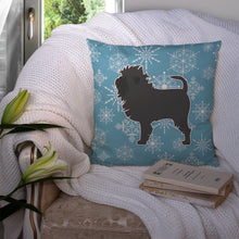 Load image into Gallery viewer, Winter Snowflake Affenpinscher Throw Pillow - 14x14 Decorative Pillow – Art for Your Home &amp; Patio BB3548PW1414