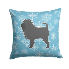 Load image into Gallery viewer, Winter Snowflake Affenpinscher Throw Pillow - 14x14 Decorative Pillow – Art for Your Home &amp; Patio BB3548PW1414