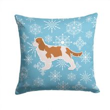 Load image into Gallery viewer, Winter Snowflake Cavalier King Charles Spaniel Throw Pillow - 14x14 Decorative Pillow – Art for Your Home &amp; Patio BB3549PW1414
