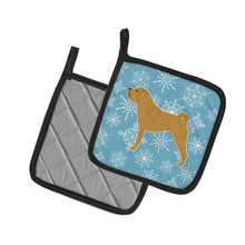 Load image into Gallery viewer, Winter Snowflake Shar Pei Merry Pot Holders - Set of 2 - Heat-Resistant Kitchen Essentials BB3552PTHD