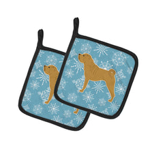 Load image into Gallery viewer, Winter Snowflake Shar Pei Merry Pot Holders - Set of 2 - Heat-Resistant Kitchen Essentials BB3552PTHD