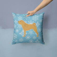 Load image into Gallery viewer, Winter Snowflake Shar Pei Merry Throw Pillow - 14x14 Decorative Pillow – Art for Your Home &amp; Patio BB3552PW1414