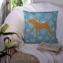 Load image into Gallery viewer, Winter Snowflake Shar Pei Merry Throw Pillow - 14x14 Decorative Pillow – Art for Your Home &amp; Patio BB3552PW1414