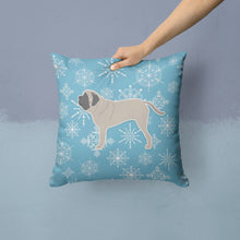 Load image into Gallery viewer, Winter Snowflake English Mastiff Throw Pillow - 14x14 Decorative Pillow – Art for Your Home &amp; Patio BB3556PW1414