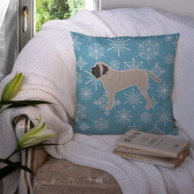 Load image into Gallery viewer, Winter Snowflake English Mastiff Throw Pillow - 14x14 Decorative Pillow – Art for Your Home &amp; Patio BB3556PW1414
