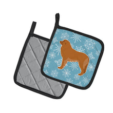 Load image into Gallery viewer, Winter Snowflake Leonberger Pot Holders - Set of 2 - Heat-Resistant Kitchen Essentials BB3558PTHD