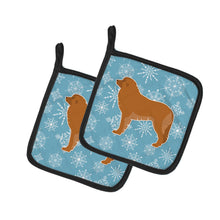Load image into Gallery viewer, Winter Snowflake Leonberger Pot Holders - Set of 2 - Heat-Resistant Kitchen Essentials BB3558PTHD