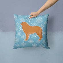 Load image into Gallery viewer, Winter Snowflake Leonberger Throw Pillow - 14x14 Decorative Pillow – Art for Your Home &amp; Patio BB3558PW1414