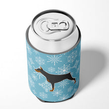 Load image into Gallery viewer, Winter Snowflake Doberman Pinscher Can or Bottle Hugger BB3560CC