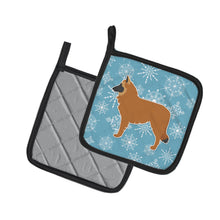 Load image into Gallery viewer, Winter Snowflake Belgian Shepherd Pot Holders - Set of 2 - Heat-Resistant Kitchen Essentials BB3561PTHD