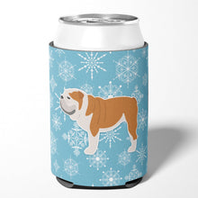 Load image into Gallery viewer, Winter Snowflake English Bulldog Can or Bottle Hugger BB3562CC