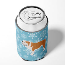 Load image into Gallery viewer, Winter Snowflake English Bulldog Can or Bottle Hugger BB3562CC